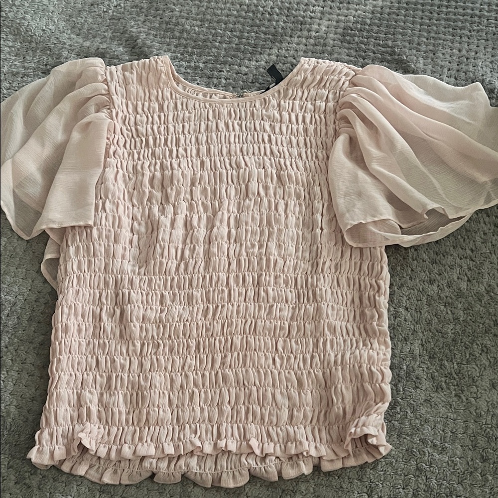 Express Light Pink Textured Blouse